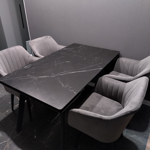 Керамический стол Норман 140 (200) х 80 белый мрамор alpin white / snow white / белый фото покупателя 42