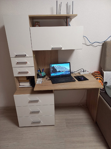 Стол компьютерный Джаз-17 белый правый фото покупателя 55