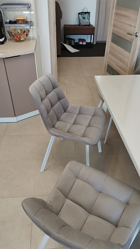 Стул на металлокаркасе Челси бежевый / белый каркас фото покупателя 45