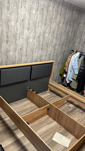 Двуспальная кровать Клауд 160х200 парящая дуб крафт золотой / антрацит фото покупателя 538