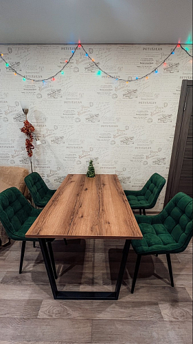 Деревянный стол Лота Лофт 140х80 черный матовый / бетон светлый фото покупателя 351