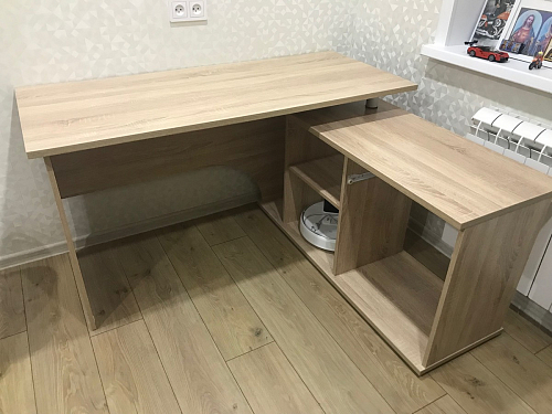 Компьютерный стол КСТ-109П правый дуб сонома / белый фото покупателя 38