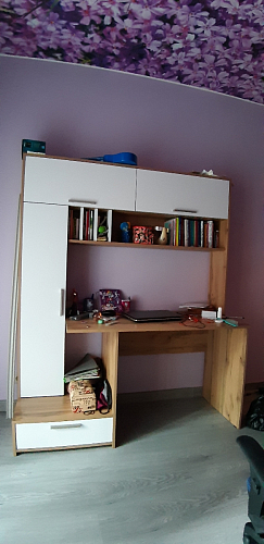 Письменный стол Лайт 03.243 дуб золотой (craft) / белый премиум фото покупателя 303