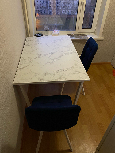 Стул на металлокаркасе Чилли синий / белый фото покупателя 1408