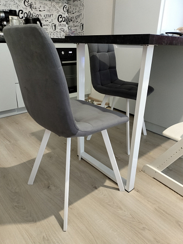 Стул на металлокаркасе Чилли К темно-серый (velutto 32) / черный фото покупателя 88