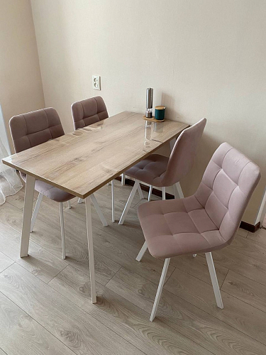 Стул на металлокаркасе Чилли К светло-серый велюр / черный каркас фото покупателя 208