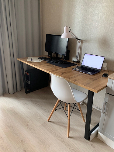 Деревянный стол Лота Лофт 140х80 дуб крафт табачный / черный матовый фото покупателя 872