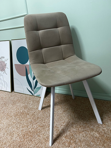 Стул на металлокаркасе Чилли бежевый / белый каркас фото покупателя 48