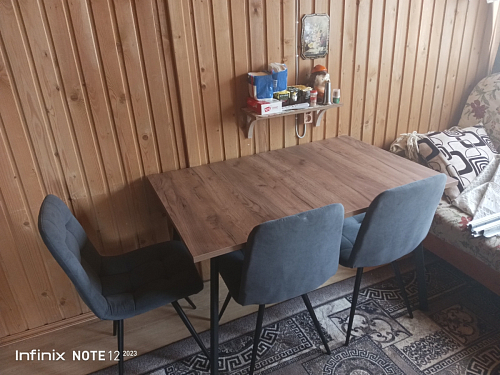 Стол Тринити Лофт 120 32 мм дуб галифакс табако / черный матовый фото покупателя 730