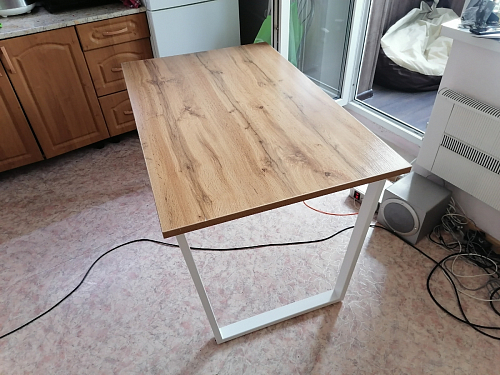 Стол Лота Лофт 140 25 мм черный матовый / бетон фото покупателя 50