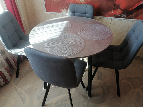 Стул на металлокаркасе Чилли К темно-серый (velutto 32) / черный фото покупателя 313