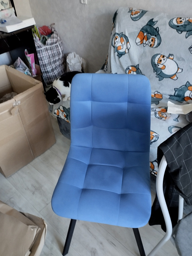 Стул на металлокаркасе Чилли К темно-серый (velutto 32) / черный фото покупателя 52