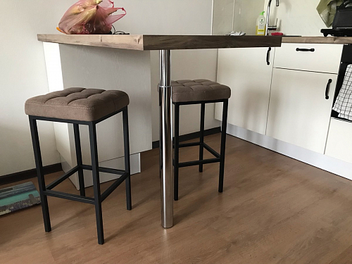 Барный стул Лофт ткань канди грей / черный матовый фото покупателя 266