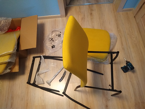 Стул на металлокаркасе Tod light blue / yellow / black фото покупателя 72