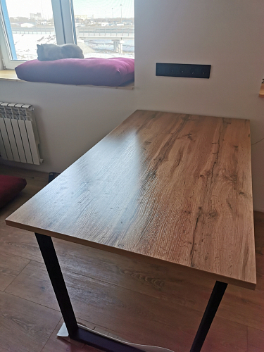 Деревянный стол Лота Лофт 120х75 белый матовый / дуб крафт золотой фото покупателя 938