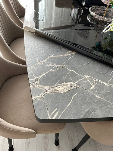 Деревянный стол Эудес 160(205)х90 сабия / черный фото покупателя 8