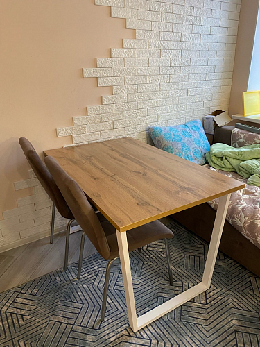 Стол Лота Лофт 140 25 мм черный матовый / бетон фото покупателя 365