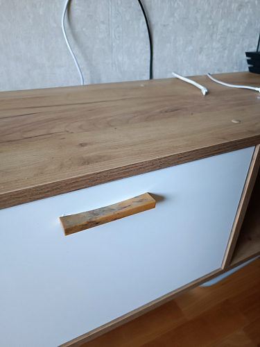 ТВ-тумба Эго Т-3 на ножках бетон светлый / белый глянец фото покупателя 48