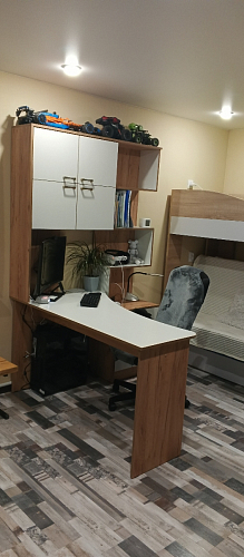 Компьютерный стол Ганор правый дуб вотан / белый фото покупателя 2