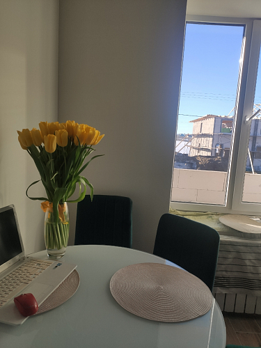 Стеклянный стол Tulip 90 white фото покупателя 1