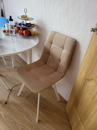 Стул на металлокаркасе Чилли синяя ткань / белый фото покупателя 770