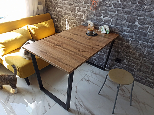 Стол Лота Лофт 120 32 мм бетон / черный матовый фото покупателя 110