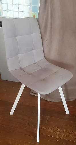 Стул на металлокаркасе Чилли К светло-серый велюр / черный каркас фото покупателя 690