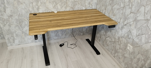 Компьютерный стол Маркос 140х80 тауп / черный фото покупателя 54