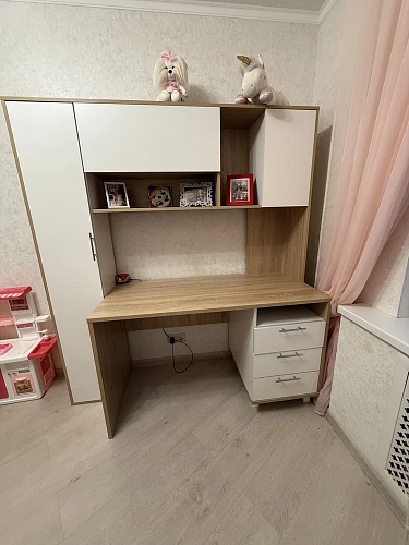 Письменный стол Комфорт 12.95 N дуб сонома / белый PE шагрень фото покупателя 10
