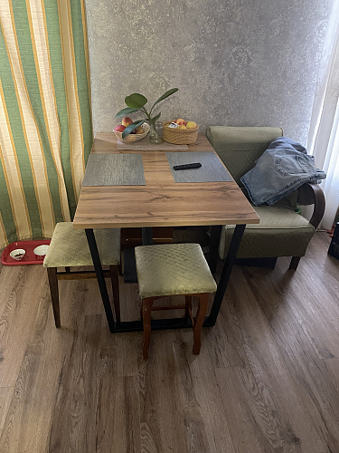 Стол Лота Лофт 140 25 мм черный матовый / бетон фото покупателя 1004