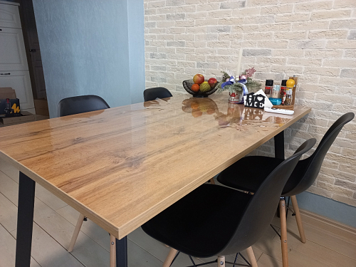 Стол Тринити Лофт 120 32 мм бетон / черный матовый фото покупателя 682