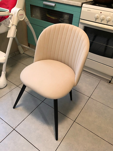 Стул на металлокаркасе Gabi 1 light purple / black / gold фото покупателя 81