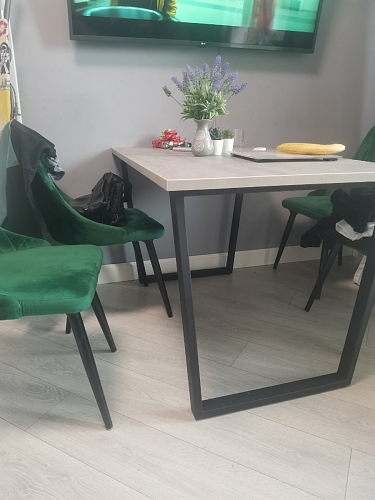 Деревянный стол Лота Лофт 140х80 черный матовый / бетон светлый фото покупателя 157