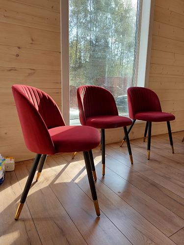 Стул на металлокаркасе Gabi 1 line light blue / black фото покупателя 156