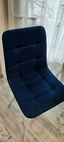 Стул на металлокаркасе Чилли К светло-серый велюр / черный каркас фото покупателя 1069