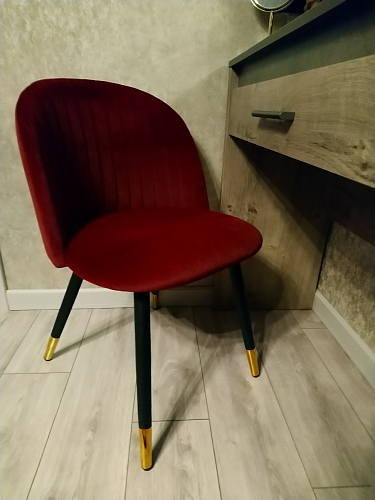 Стул на металлокаркасе Gabi 1 light purple / black / gold фото покупателя 252