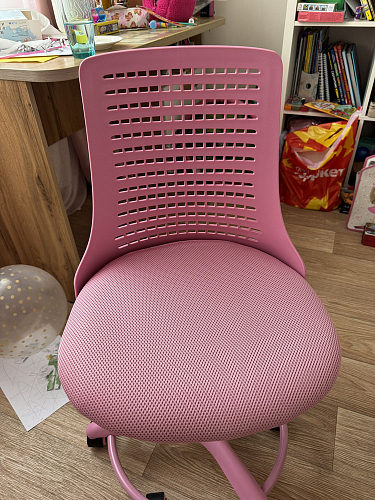 Компьютерное кресло Kiddy/Кидди розовое ткань (сетка) фото покупателя 11