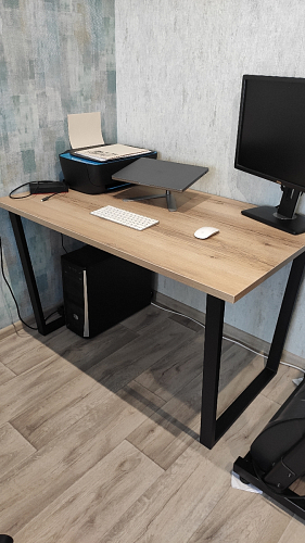 Стеклянный стол Фостер 120(160)х120х76 белый мрамор / черный фото покупателя 4