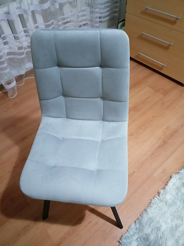 Стул на металлокаркасе Чилли К светло-серый велюр / черный каркас фото покупателя 1186