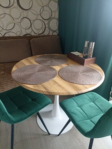 Стол Тулип 90х73 дуб вотан / белый фото покупателя 30