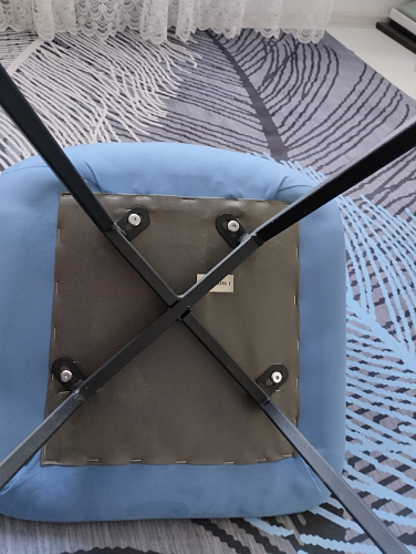 Стул на металлокаркасе Чилли К светло-серый велюр / черный каркас фото покупателя 114