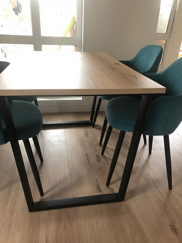 Деревянный стол Лота Лофт 140х80 черный матовый / бетон светлый фото покупателя 873