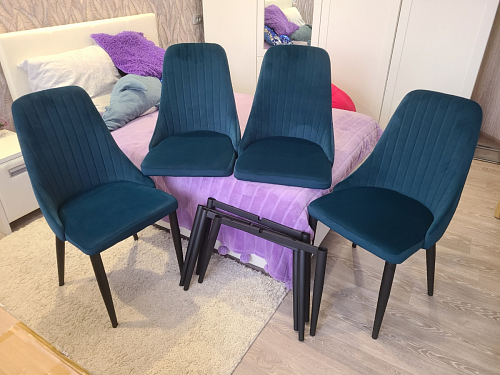 Стул на металлокаркасе Kora light purple / black фото покупателя 343