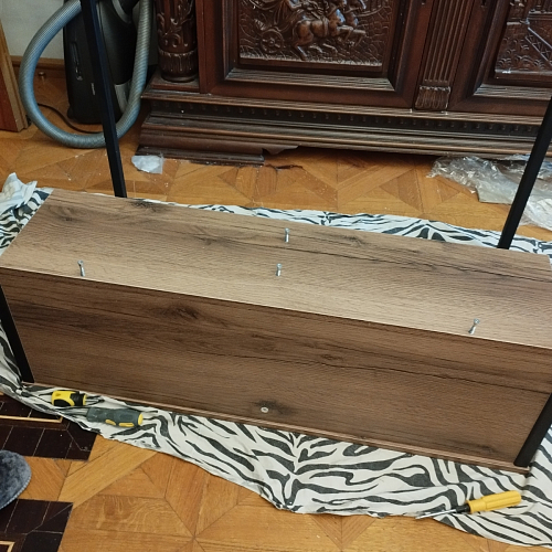 Письменный стол Клер Лофт дуб делано темный / черный матовый фото покупателя 14