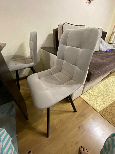 Стул на металлокаркасе Чилли К светло-серый велюр / черный каркас фото покупателя 943