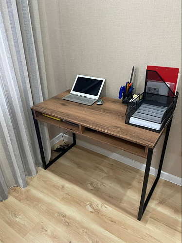 Письменный стол Леон Лофт бетон / черный матовый фото покупателя 143