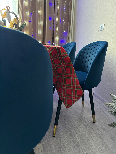 Стул на металлокаркасе Gabi 1 light blue / black / gold фото покупателя 593