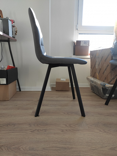 Стул на металлокаркасе Чилли К светло-серый велюр / черный каркас фото покупателя 1339