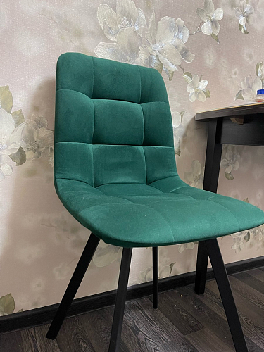 Стул на металлокаркасе Чилли К светло-серый велюр / черный каркас фото покупателя 1429