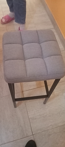 Барный стул Лофт кожзам темно-серый / черный матовый фото покупателя 106